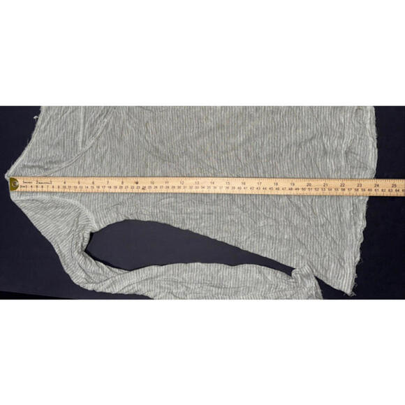 Free People Beach Boho Striped Oversized Dusty Sage Gauze Henley  Long Sleeve Sm - Picture 7 of 14